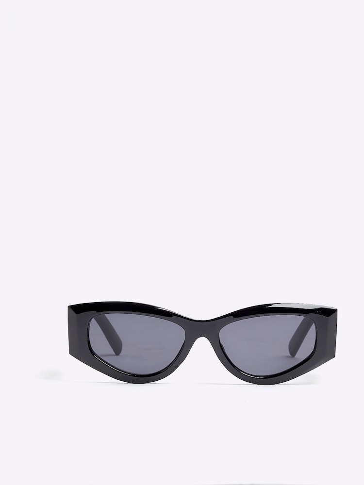 River Island Black Slim Cat Eye Chain Sunglasses - Image 1 of 4