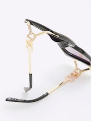 River Island Square Cut Out Sunglasses - Imagem 4 de 5