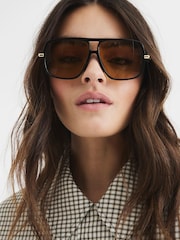 River Island Aviator Metal Sunglasses - Imagem 5 de 5