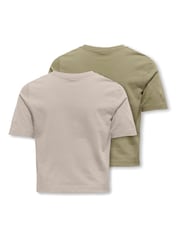 ONLY KIDS Grey Logo Heart T-Shirts 2 Pack - Image 2 of 2