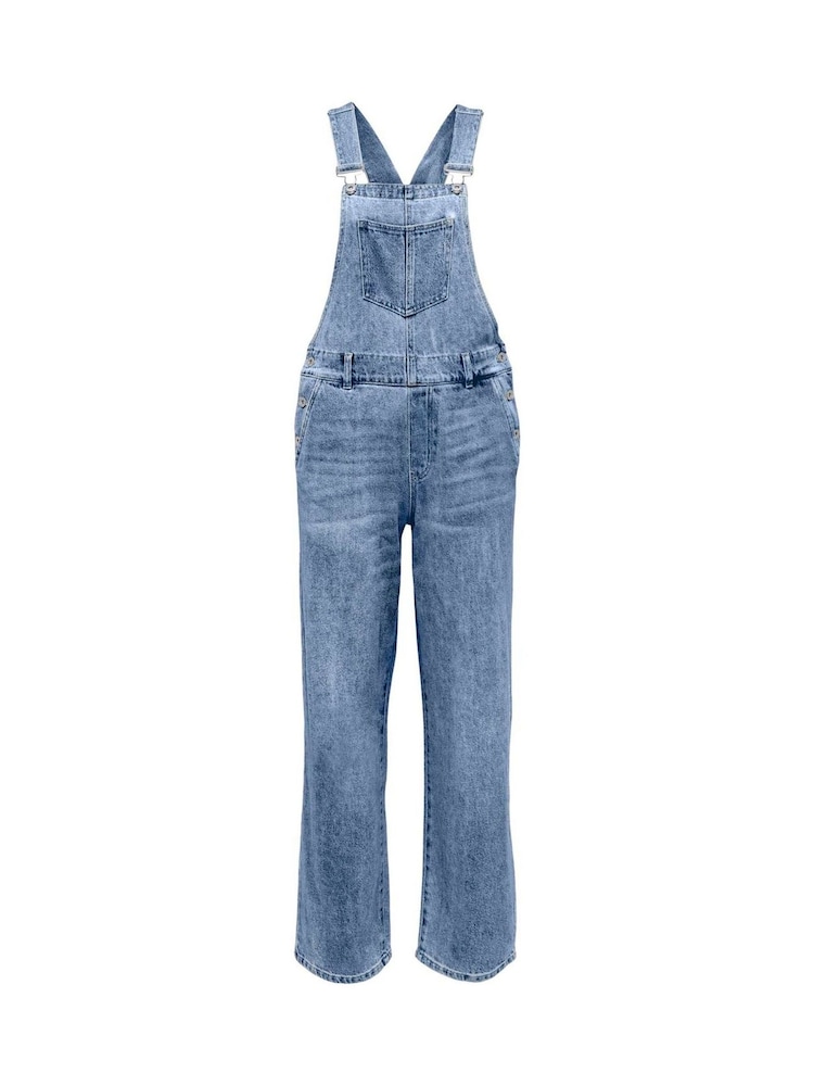 ONLY KIDS Blue Wide Leg Dungarees - Image 1 of 2