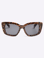 River Island Leopard Print Chain Sunglasses - Imagem 2 de 5