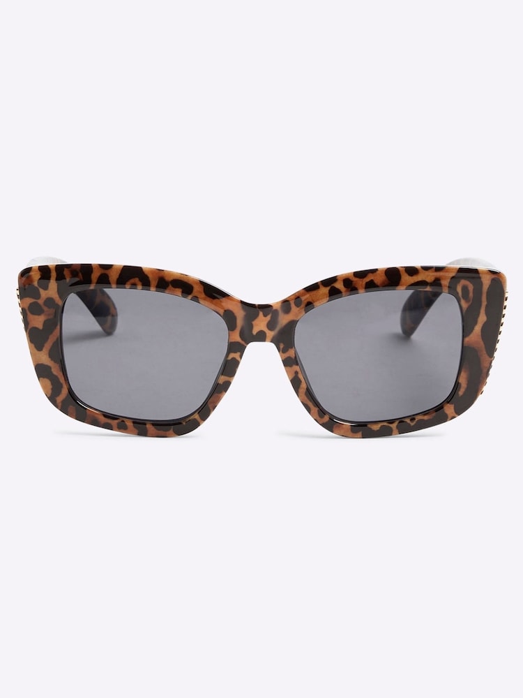 River Island Leopard Print Chain Sunglasses - Imagem 2 de 5