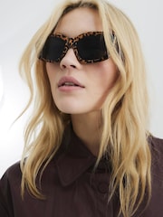 River Island Leopard Print Chain Sunglasses - Imagem 5 de 5