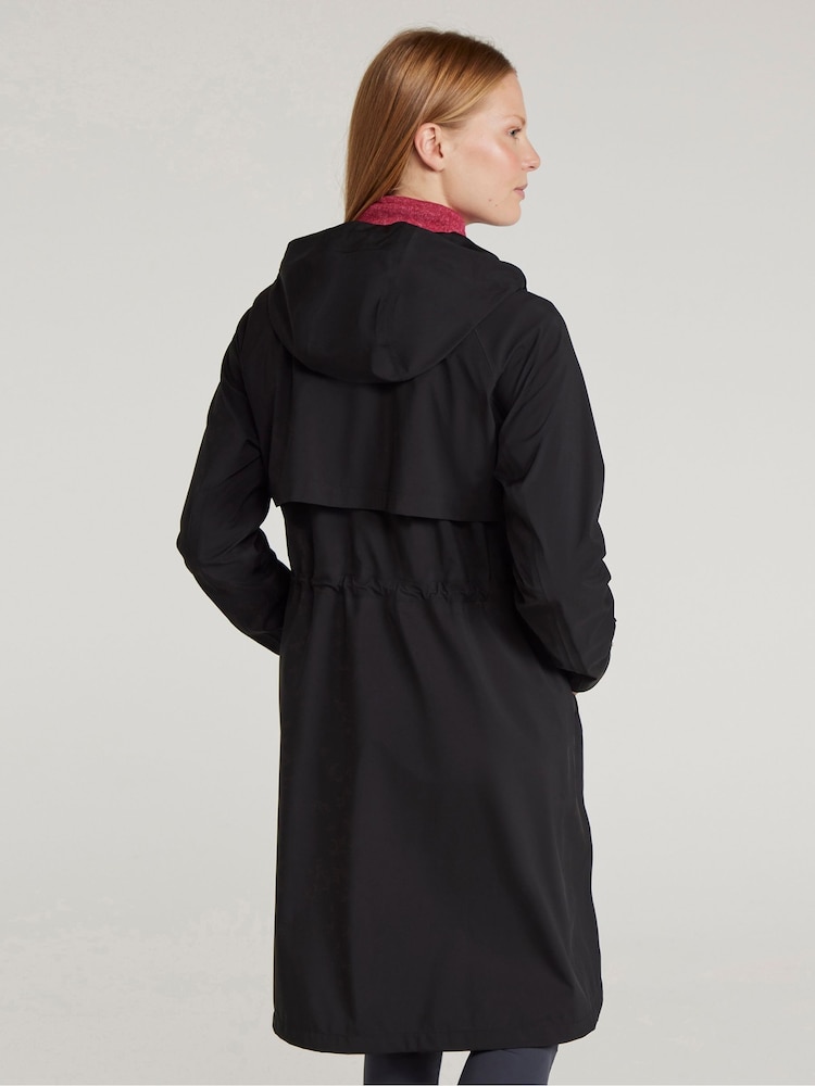 Mountain Warehouse Black Womens Jade Lightweight Long Waterproof Jacket - Image 2 of 11 Mountain Warehouse Black Womens Jade Lightweight Long Waterproof Jacket - Image 2 of 11