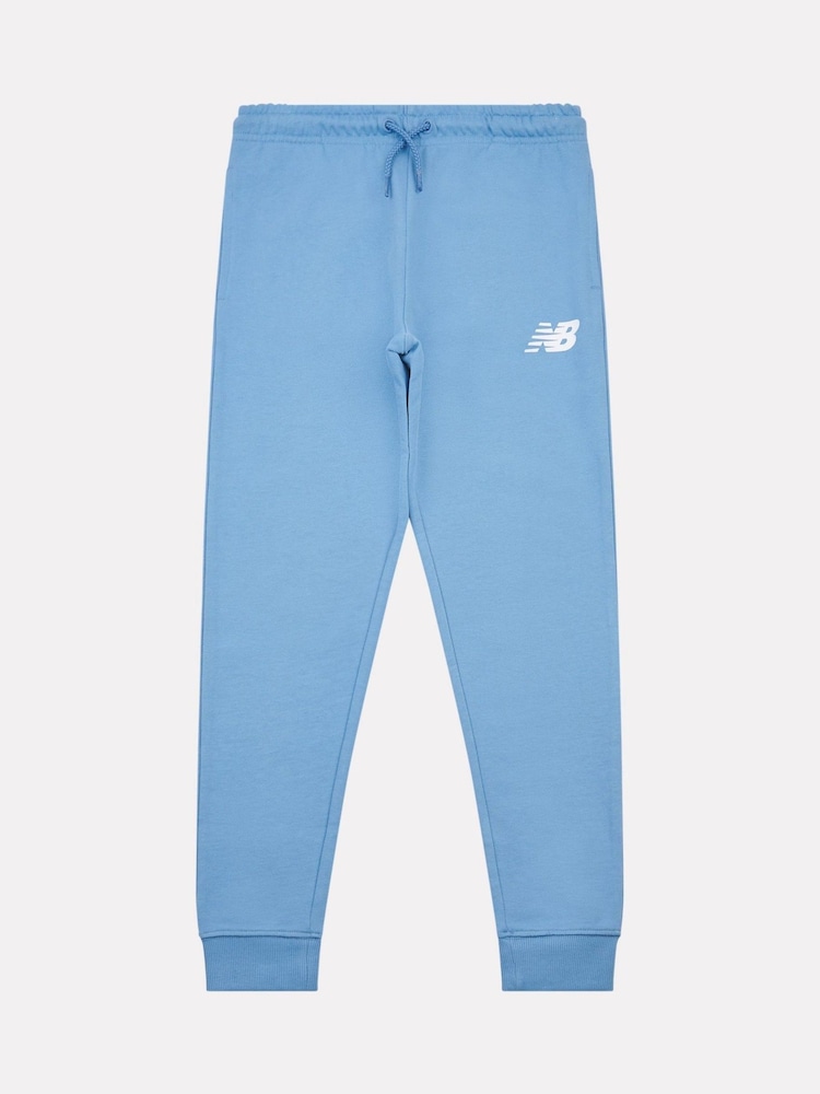 New Balance Dark Blue Boys 100% Cotton French Terry Stacked Logo Joggers - Image 1 of 3 New Balance Dark Blue Boys 100% Cotton French Terry Stacked Logo Joggers - Image 1 of 3