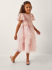 Monsoon Pink Arabella Flower Ruffle Dress - Image 1 of 4