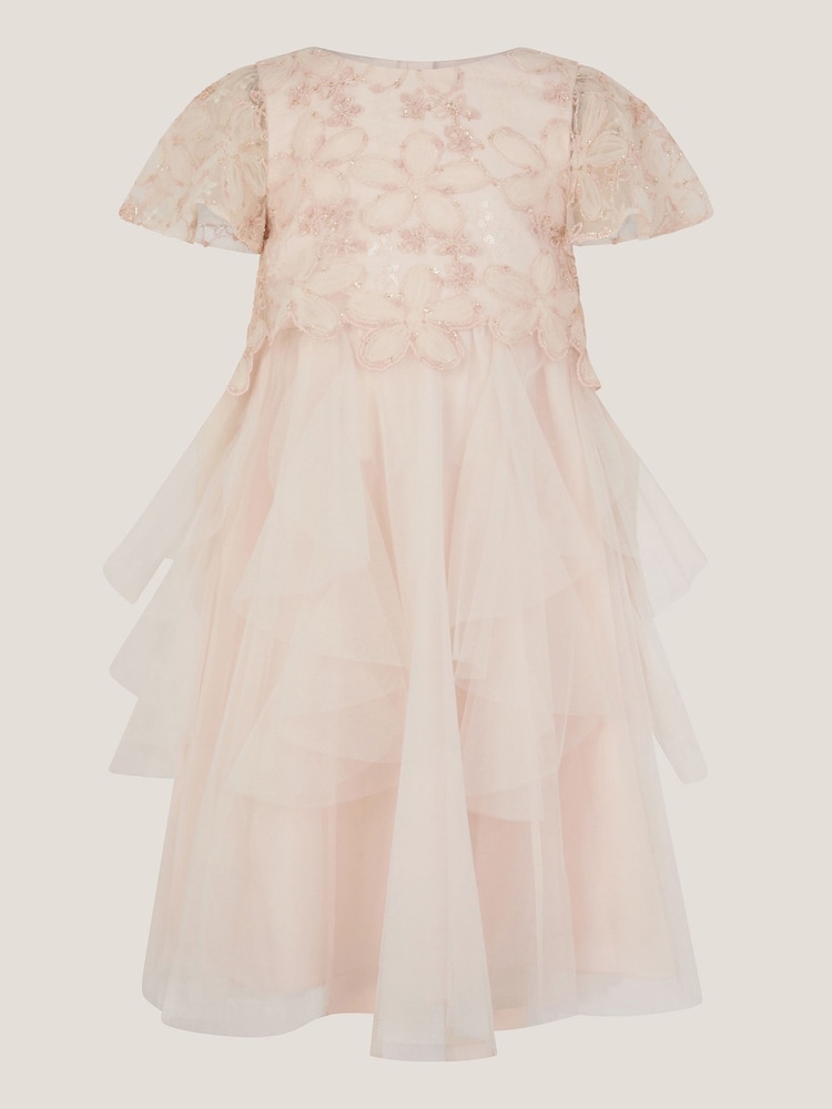 Monsoon Pink Arabella Flower Ruffle Dress - Image 2 of 4