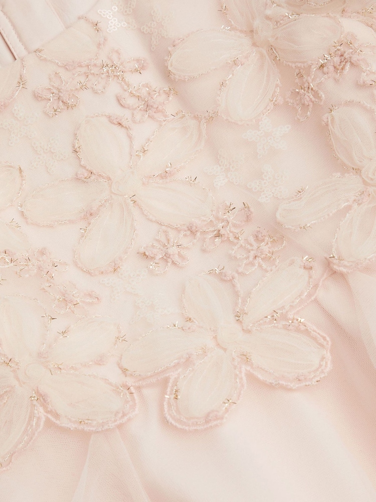 Monsoon Pink Arabella Flower Ruffle Dress - Image 4 of 4