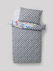 Black/White Graffiti Cotton Printed Bedding Duvet Cover and Pillowcase Set - Image 6 of 8