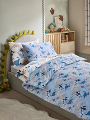 2 Pack Blue Dinosaur Duvet Cover and Pillowcases Set - Image 2 of 7