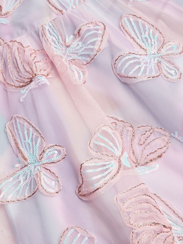 Monsoon Pink Butterfly Appliqué Swing Dress - Image 5 of 5