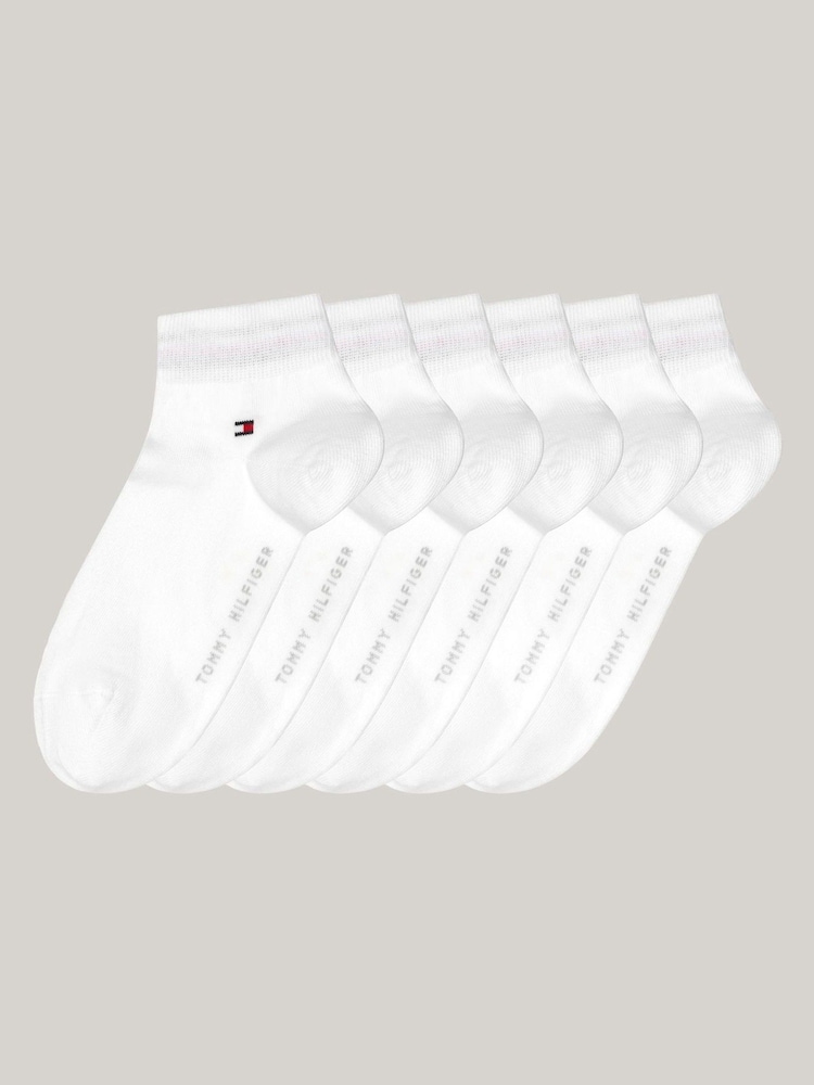 Tommy Hilfiger White Ankle Socks 6 Pack - Image 1 of 3