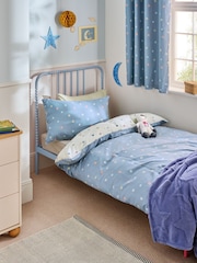 Blue Mini Space Print Duvet Cover and Pillowcase Set - Image 1 of 4