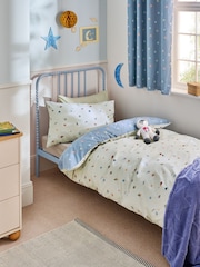 Blue Mini Space Print Duvet Cover and Pillowcase Set - Image 2 of 4