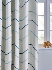 Blue Tuffted Wiggle Eyelet Blackout Curtains - Image 4 of 4