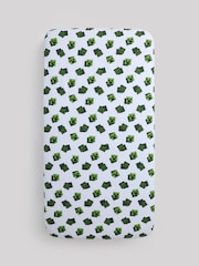 White/Green Minecraft Cotton Fitted Sheet - Image 1 of 2