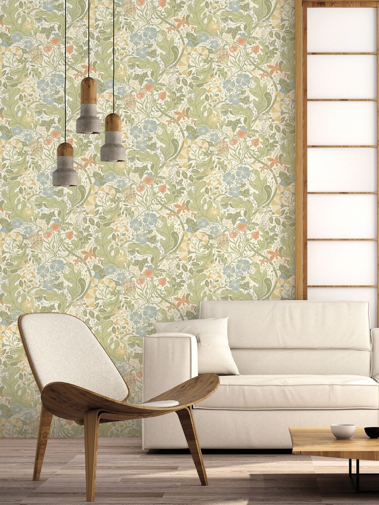 Galerie Green Sommarang 2 Floral Print A4 Wallpaper Sample - Image 1 of 2