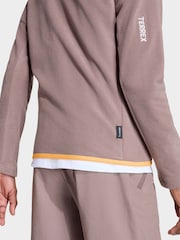 بني فاتح - adidas Zip Up Terrex Fleece - صورة 3 من 6