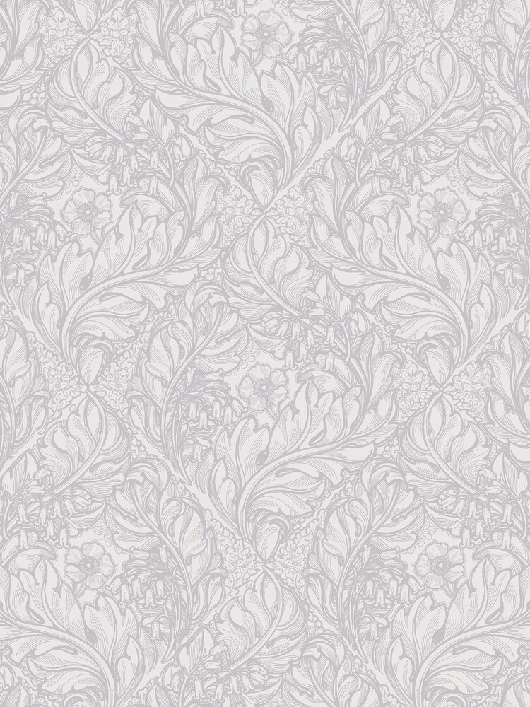 Laurence Llewelyn-Bowen Silver Grey Rambleicious Floral Print A4 Wallpaper Sample - Image 2 of 4