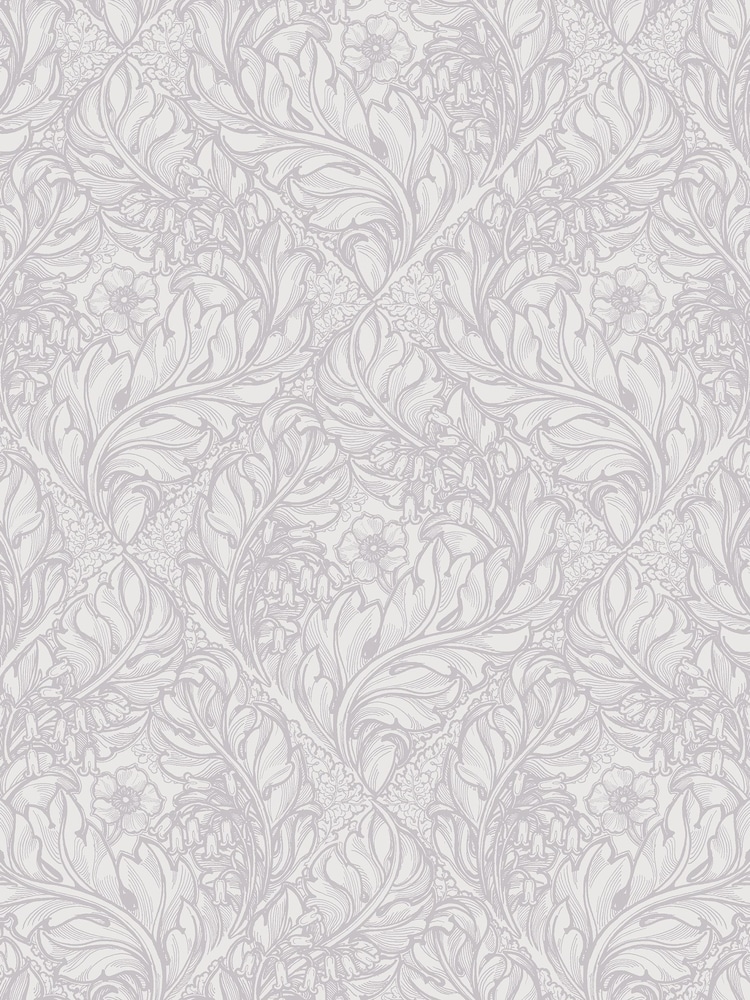 Laurence Llewelyn-Bowen Silver Grey Rambleicious Floral Print A4 Wallpaper Sample - Image 2 of 4 Laurence Llewelyn-Bowen Silver Grey Rambleicious Floral Print A4 Wallpaper Sample - Image 2 of 4