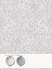 Laurence Llewelyn-Bowen Silver Grey Rambleicious Floral Print A4 Wallpaper Sample - Image 4 of 4