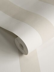 Style Sisters Beige Medium Stripe A4 Wallpaper Sample - Image 3 of 3