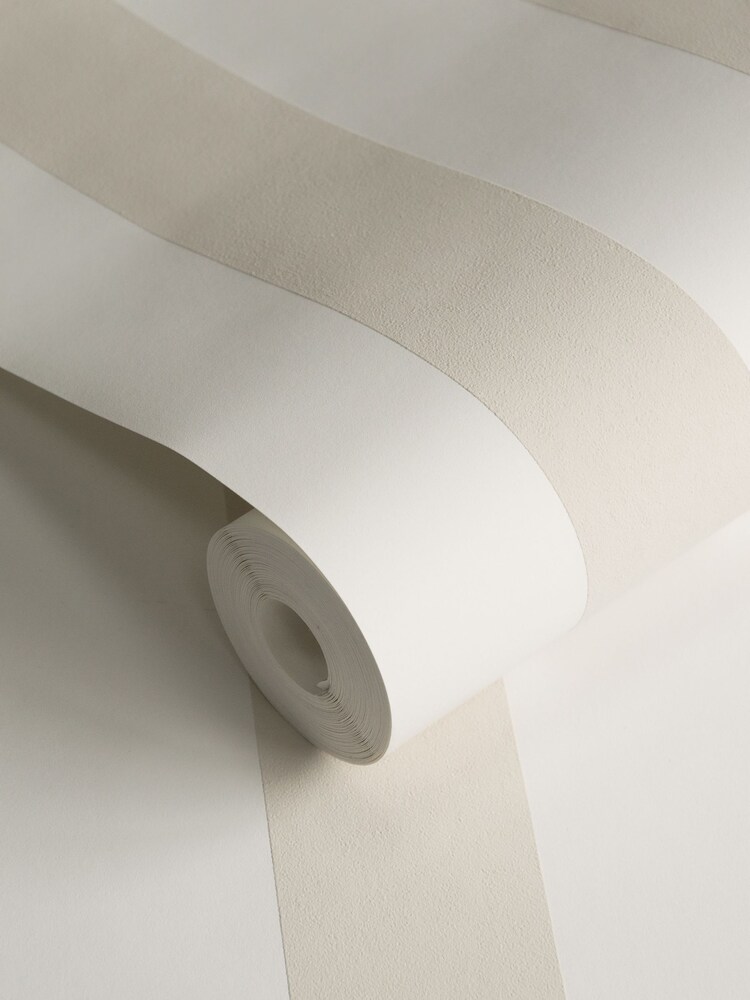 Style Sisters Beige Medium Stripe A4 Wallpaper Sample - Image 3 of 3