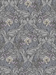 Laurence Llewelyn-Bowen Blue Rambleicious Floral Print A4 Wallpaper Sample - Image 2 of 4