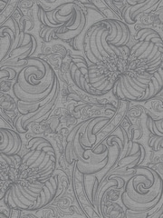 Laurence Llewelyn-Bowen Silver Grey Down The Dilly Floral Print A4 Wallpaper Sample - Image 3 of 4