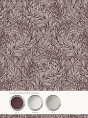 Laurence Llewelyn-Bowen Red Rambleicious Floral Print A4 Wallpaper Sample - Image 2 of 4