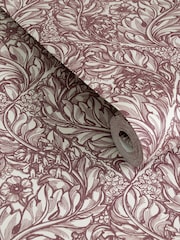 Laurence Llewelyn-Bowen Red Rambleicious Floral Print A4 Wallpaper Sample - Image 3 of 4