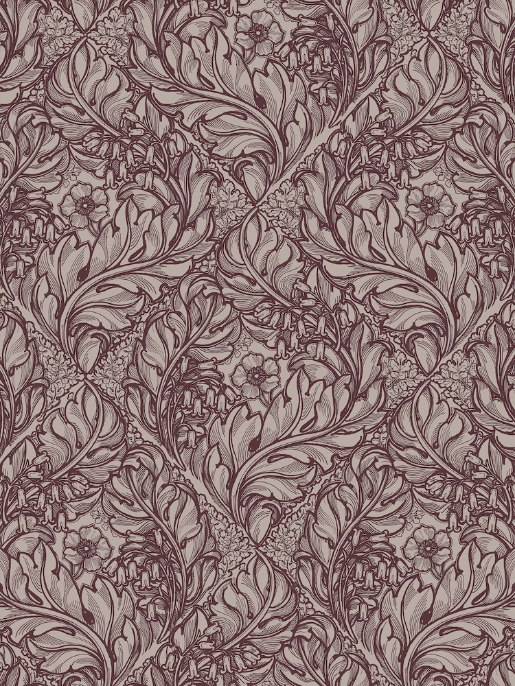Laurence Llewelyn-Bowen Red Rambleicious Floral Print A4 Wallpaper Sample - Image 4 of 4
