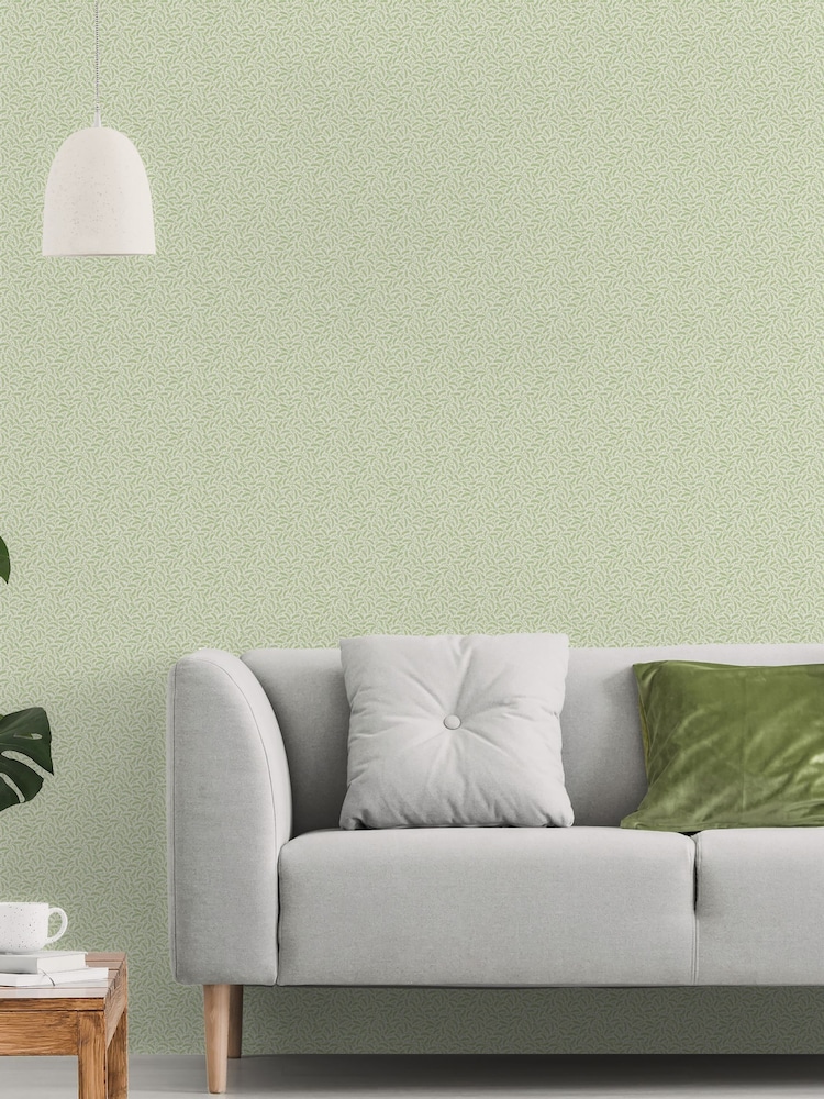 Galerie Green French Country Leaf A4 Wallpaper Sample - Image 1 of 2