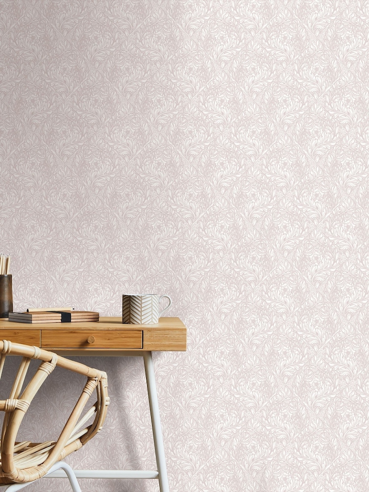Laurence Llewelyn-Bowen Pink Rambleicious Floral Print A4 Wallpaper Sample - Image 1 of 4