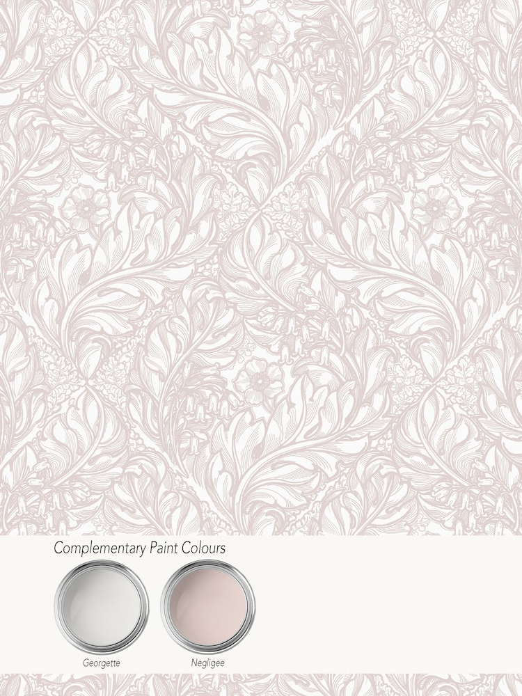 Laurence Llewelyn-Bowen Pink Rambleicious Floral Print A4 Wallpaper Sample - Image 2 of 4