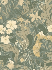 Galerie Green Sommarang 2 Floral Print A4 Wallpaper Sample - Image 2 of 2
