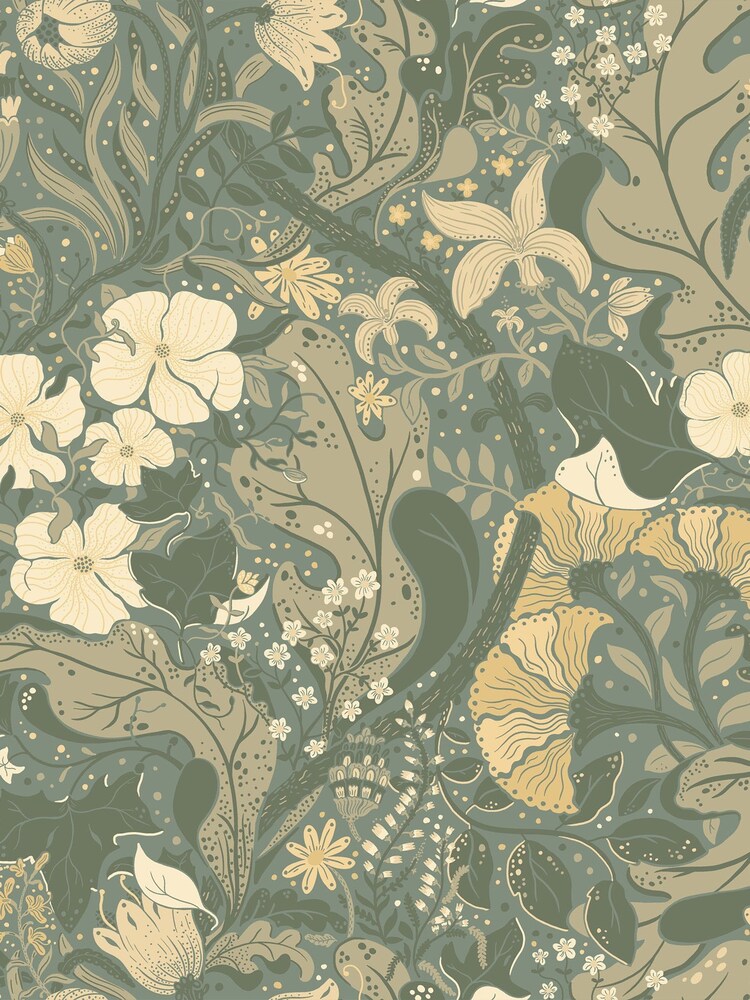 Galerie Green Sommarang 2 Floral Print A4 Wallpaper Sample - Image 2 of 2
