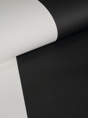 Style Sisters Black Half Stripe A4 Wallpaper Sample - Image 3 of 3