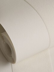 Style Sisters White Flock Stripe A4 Wallpaper Sample - Image 4 of 4