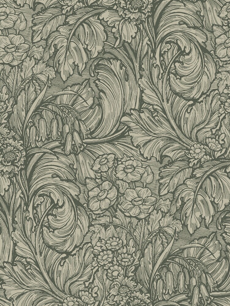 Laurence Llewelyn-Bowen Green Hedgerovia Floral Print A4 Wallpaper Sample - Image 2 of 4