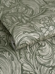 Laurence Llewelyn-Bowen Green Hedgerovia Floral Print A4 Wallpaper Sample - Image 3 of 4