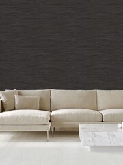 Style Sisters Black Grasscloth A4 Wallpaper Sample - Image 1 of 3