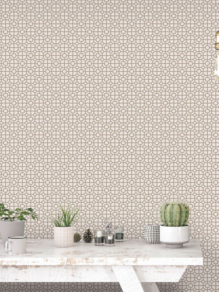 Galerie Bronze Brown Spring Blossom Lattice A4 Wallpaper Sample - Image 1 of 2 Galerie Bronze Brown Spring Blossom Lattice A4 Wallpaper Sample - Image 1 of 2
