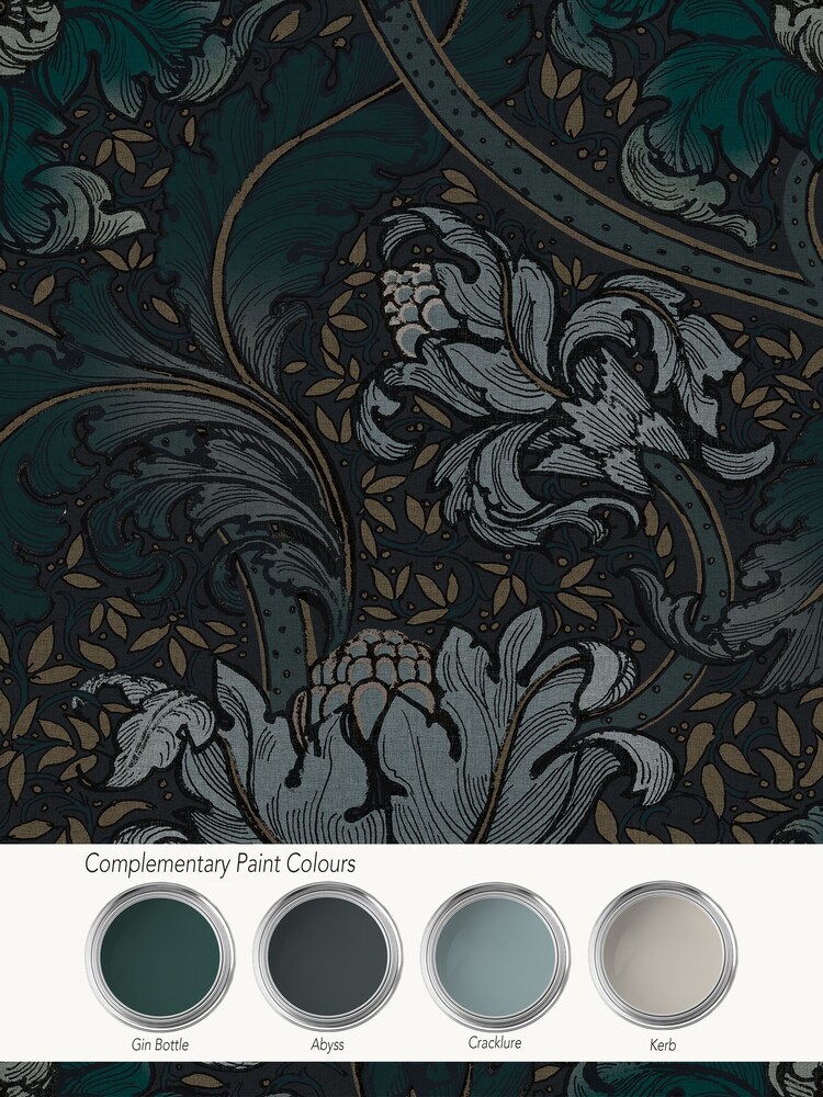Laurence Llewelyn-Bowen Blue Morris Major Floral Print A4 Wallpaper Sample - Image 4 of 4