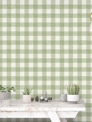 Galerie Green French Country Plaid A4 Wallpaper Sample - Image 1 of 2