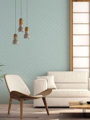 Galerie Blue Spring Blossom Lattice A4 Wallpaper Sample - Image 1 of 2