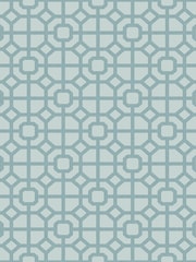 Galerie Blue Spring Blossom Lattice A4 Wallpaper Sample - Image 2 of 2