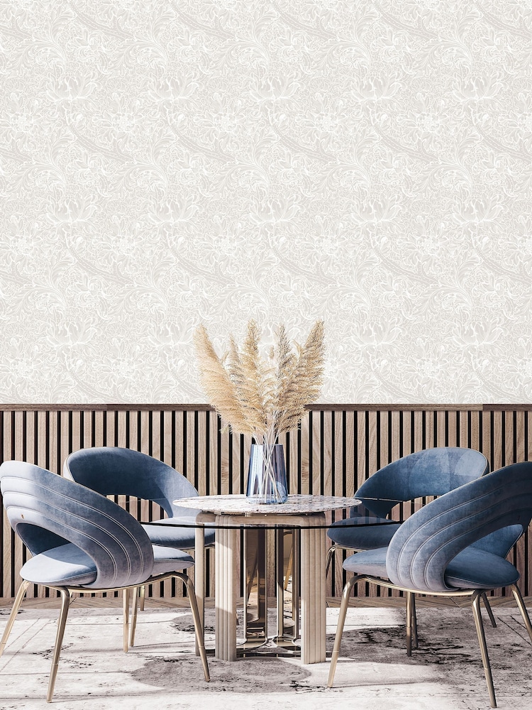Laurence Llewelyn-Bowen Beige Morris Major Floral Print A4 Wallpaper Sample - Image 1 of 4 Laurence Llewelyn-Bowen Beige Morris Major Floral Print A4 Wallpaper Sample - Image 1 of 4