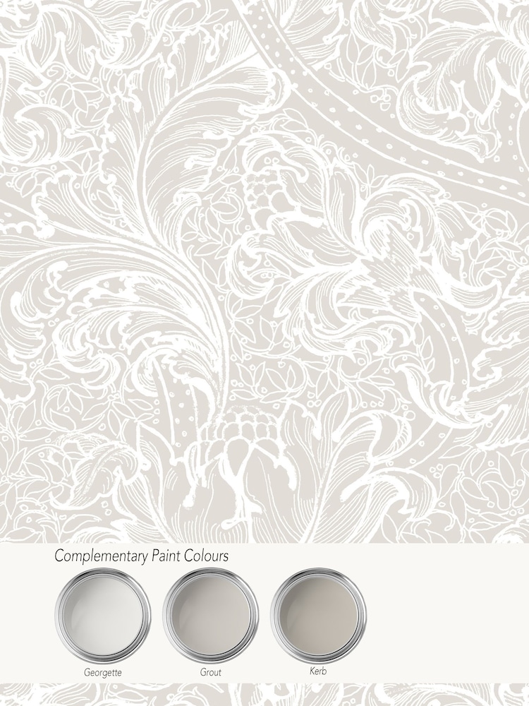 Laurence Llewelyn-Bowen Beige Morris Major Floral Print A4 Wallpaper Sample - Image 2 of 4 Laurence Llewelyn-Bowen Beige Morris Major Floral Print A4 Wallpaper Sample - Image 2 of 4